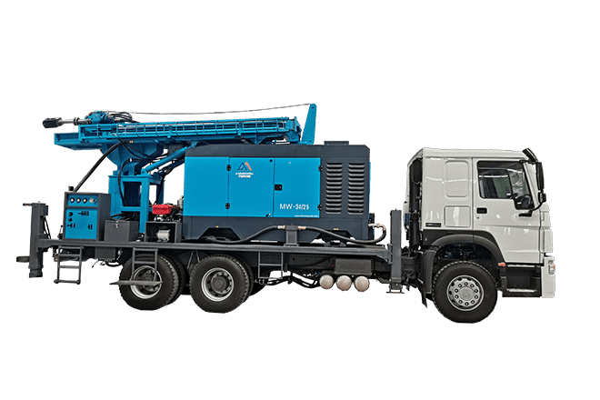 Truck mounted water well drilling rig